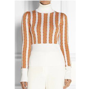 NET-A-PORTER Orange Jacquard-Knit Wool Turtleneck